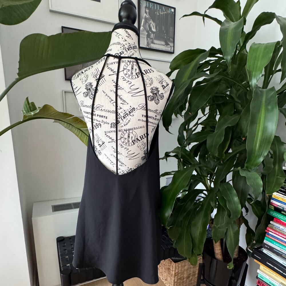 Toby Black Dress with Back Strap Detail